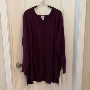 Chicos’s energy V-neck sweater purple. Size 4 18/20
